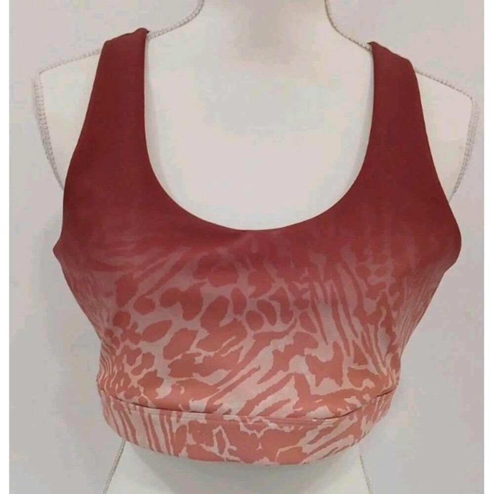 Good American Women's Size 5 (2XL) Racerback Sports Bra Orange Animal Print